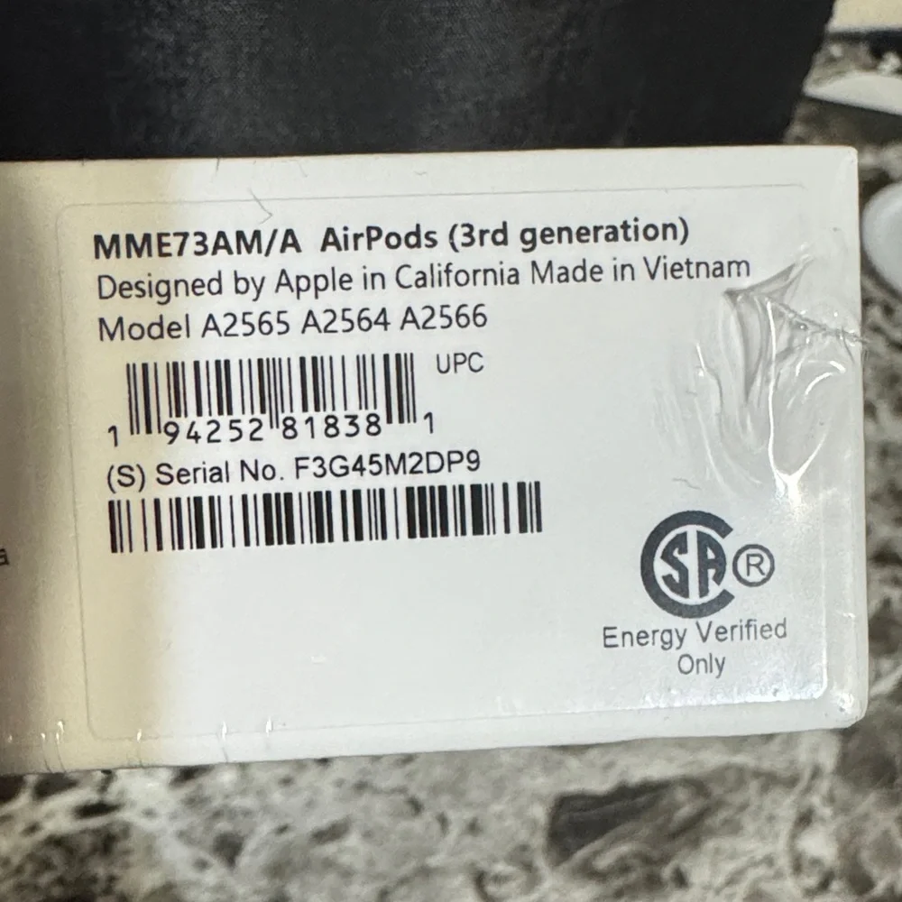 Apple White Wireless Earbuds 3rd Generation brand new never opened box